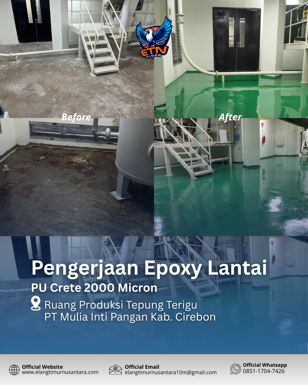 Ruang Produksi Tepung Terigu PT Mulia Inti Pangan Kab. Cirebon